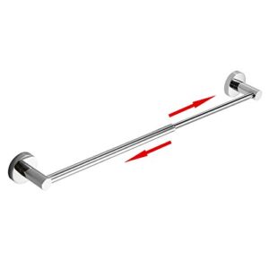 besy adjustable 15.9 to 28.6 inch single bath towel bar rack for bathroom accessories sus304 stainless steel towel holder, wall mount with screws hand towel bar rod hotel style, polished chrome