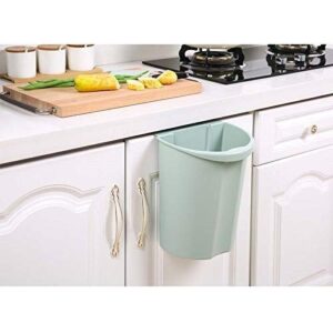 BLRYP Family Hanging Coverless Plastic Trash Can Kitchen Small Waste Recycling Bin,8L Kitchen, Home (Color : Green)