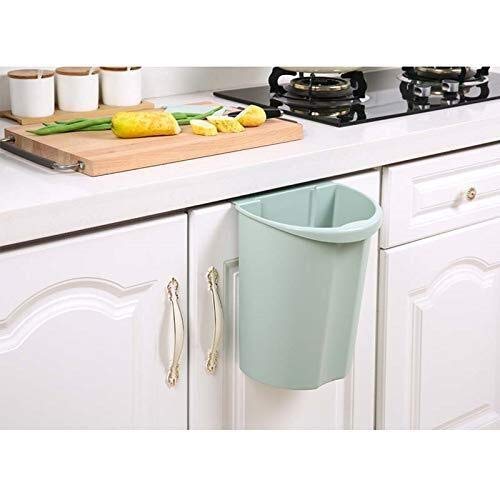 BLRYP Family Hanging Coverless Plastic Trash Can Kitchen Small Waste Recycling Bin,8L Kitchen, Home (Color : Green)