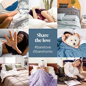 Bare Home Sandwashed Duvet Cover - Queen Size - Premium 1800 Ultra-Soft Brushed Microfiber - Easy Care (Queen, Sandwashed Fog)