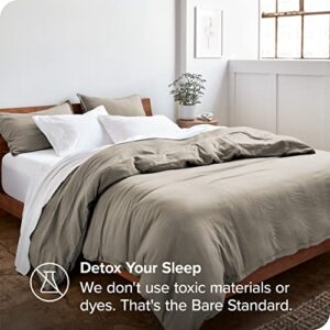 Bare Home Sandwashed Duvet Cover - Queen Size - Premium 1800 Ultra-Soft Brushed Microfiber - Easy Care (Queen, Sandwashed Fog)