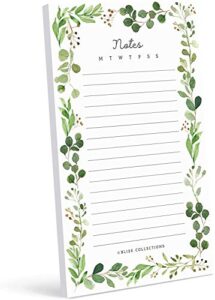 bliss collections to do list notepad, greenery, magnetic weekly and daily planner for organizing and tracking grocery lists, appointments, ideas, reminders, priorities and notes, 4.5"x7" (50 sheets)