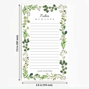 Bliss Collections to Do List Notepad, Greenery, Magnetic Weekly and Daily Planner for Organizing and Tracking Grocery Lists, Appointments, Ideas, Reminders, Priorities and Notes, 4.5"x7" (50 Sheets)