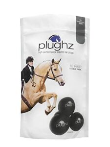 plughz horse ear plugs, 10 pair stable pack black xlwarmblood size