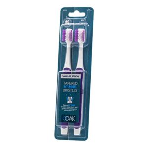 Ooak Toothbrush, Tapered V++Max Soft Bristles, 2 Pack - Violet