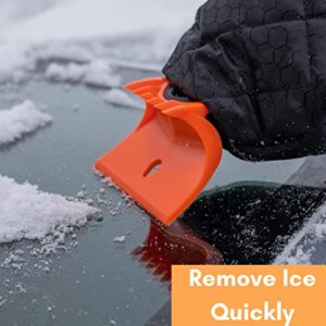 BIRDROCK HOME Ice Scraper and Breaker Combo for Car Windshield & Windows | Water Resistant & Large Padded Glove | Wide 4" Blade | Non-Scratch | Tough ABS Plastic