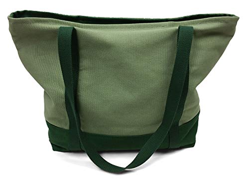 Hemp Go Green 100% Hemp Canvas Washable Heavy-Duty Zippered Tote Bag - Every Day Carry Tote Bag