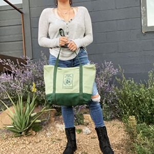 Hemp Go Green 100% Hemp Canvas Washable Heavy-Duty Zippered Tote Bag - Every Day Carry Tote Bag