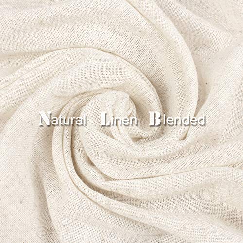 VOILYBIRD Palma Light Filtering Drapes Natural Linen Blended Semi Sheer Curtains 84 Inches Long Bronze Grommet for Bedroom (Natural, 52" W x 84" L, 2 Panels)