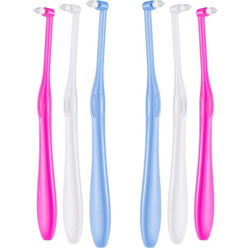 6 Pieces Tuft Toothbrush Tufted Brush End-Tuft Tapered Trim Toothbrush Soft Trim Toothbrush Single Compact Interdental Interspace Brush for Detail Cleaning