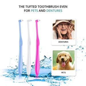 6 Pieces Tuft Toothbrush Tufted Brush End-Tuft Tapered Trim Toothbrush Soft Trim Toothbrush Single Compact Interdental Interspace Brush for Detail Cleaning