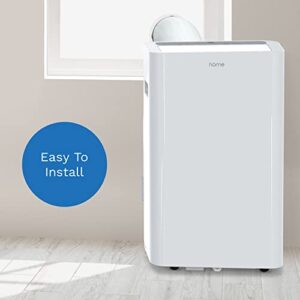 hOmelabs 7,200 BTU Portable Air Conditioner - Quiet AC Unit Cools Rooms up to 450 Square Feet - with Wheels, Washable Filter, Remote Control and LED Indicator Lights