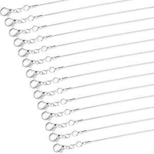 paxcoo 30 pack necklace jewelry chain bulk silver snake chain necklace for jewelry making, 1.2 mm (22 inches)