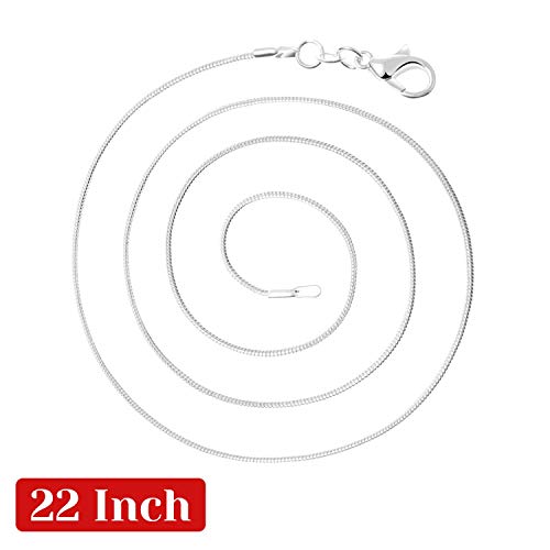 Paxcoo 30 Pack Necklace Jewelry Chain Bulk Silver Snake Chain Necklace for Jewelry Making, 1.2 mm (22 Inches)