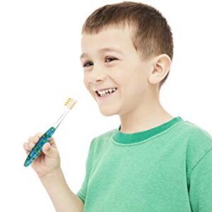 Ooak,Manual Kids Toothbrush, Tapered V++Max Soft Bristles, 2 Pack - Dinosaur
