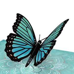 lovepop mother's blue morpho pop up card - 3d card, card for mom, mom birthday card, mother's day pop up card, card for wife, greeting card pop up, butterfly card, nature card