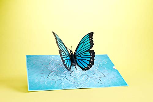 Lovepop Mother's Blue Morpho Pop Up Card - 3D Card, Card for Mom, Mom Birthday Card, Mother's Day Pop Up Card, Card for Wife, Greeting Card Pop Up, Butterfly Card, Nature Card