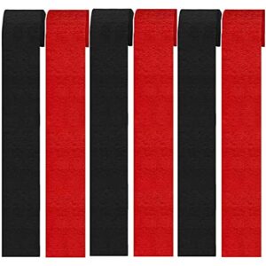 black and red crepe paper streamers party streamer decorations - party decoration supplies - great for various birthday party wedding festival party decorations (12 rolls, black red)