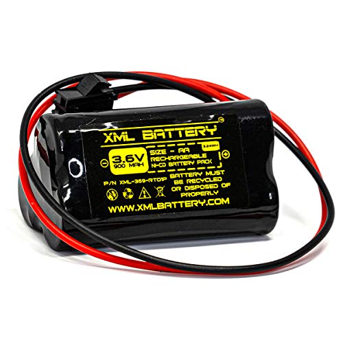 XML Battery Unitech AA900MAH ELB-B001 ELBB001 3.6v 900mAh Ni-CD Rechargeable Battery Pack Replacement for Exit Sign Emergency Light