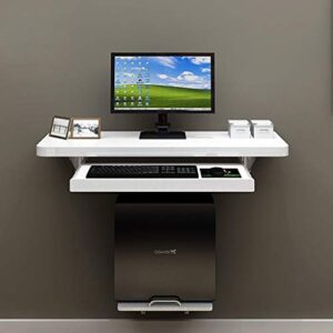 wzhong wall floating computer desk table study writing desk portable laptop desk with main frame and adjustable keyboard tray (size : 80cm)