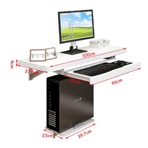 WZHONG Wall Floating Computer Desk Table Study Writing Desk Portable Laptop Desk with Main Frame and Adjustable Keyboard Tray (Size : 80cm)