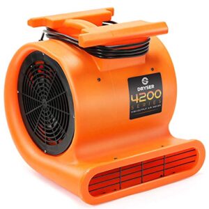 dryser air mover carpet dryer 3 speed 1 hp industrial floor fan - orange stackable carpet drying fan floor blower