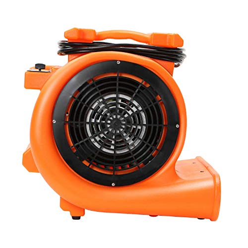 Dryser Air Mover Carpet Dryer 3 Speed 1 HP Industrial Floor Fan - Orange Stackable Carpet Drying Fan Floor Blower