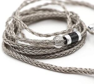 linsoul tripowin zonie 16 core silver plated earphone cable for bl03 trn v90 v80 as10 zs10 zs6 es4 iems (2pin-0.78mm, 3.5mm, grey)
