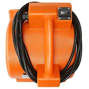 Dryser Mini Air Mover Carpet Dryer 1/12 HP Industrial Floor Fan - Orange Carpet Drying Fan Floor Blower