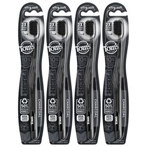 tom's of maine gentle charcoal toothbrush, soft, 4-pack (packaging may vary)