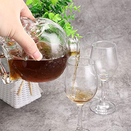 MDLUU Glass Wine Decanter, Skull Decanter Bottle, Liquor Decanter with Airtight Stopper, Wiskey Vodka Beer Decanter for Gift, Home, Bar, Party Decor, 25oz/750ml