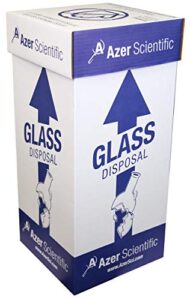 azer scientific broken glass disposal box (floor model), with lids and plastic liners - quickly and safely dispose of non-contaminated glass or broken glass and pipettes!