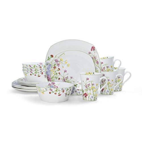 Mikasa Wildflower Garden 16-Piece Dinnerware Set, Service For 4