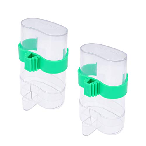 POPETPOP Water Feeders for Birds - 2 Pack Bird Water Dispenser, Automatic Bird Feeder for Parrot Parakeet Cockatiel