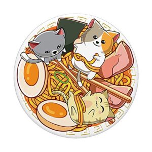 Ramen cute kawaii cat japanese PopSockets PopGrip: Swappable Grip for Phones & Tablets