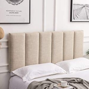 Yongchuang Upholstered Headboard King Foldable Headboard for King Size Bed Adjustable Height Oatmeal