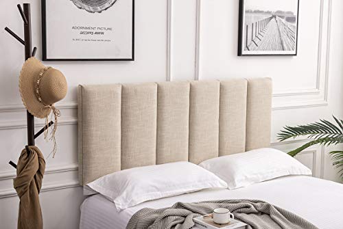 Yongchuang Upholstered Headboard King Foldable Headboard for King Size Bed Adjustable Height Oatmeal