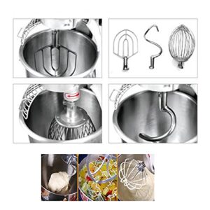 INTBUYING Commercial Food Mixer 11QT Stand Mixer Dough Kneading Machine Bowl Lift Double Commercial Mixer Counterop Mixer 110V