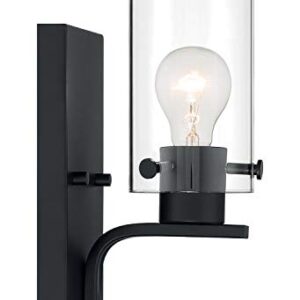 Nuvo 60/7271 Sommerset 1-Light Vanity Fixture with Clear Glass - Matte Black Finish