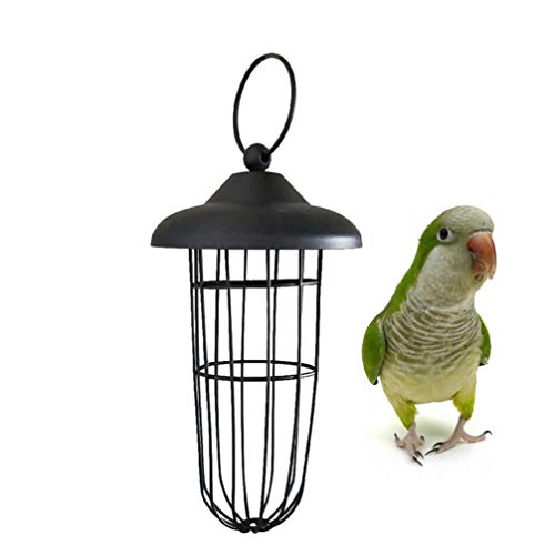 POPETPOP Suet Ball Feeder Metal Bird Feeder - Parrot Tube Feeder Fruit Vegetable Holder Seed Feeder for Parakeet Cockatiel Conure Finch Canary Cage Food Basket Tool