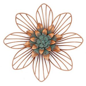 funerom metal floral wall decoration flower wall decor(copper 11.75x1.2x11.75 inches)