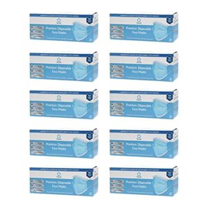 Litepak 500pcs Premium Disposable Face Mask SOFT 3ply Nose Wire - Blue