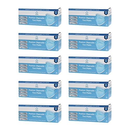 Litepak 500pcs Premium Disposable Face Mask SOFT 3ply Nose Wire - Blue