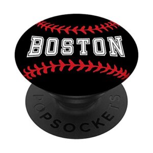 baseball ball graphics on black: sports - boston popsockets popgrip: swappable grip for phones & tablets