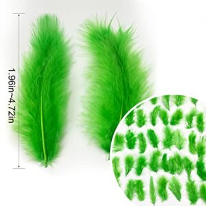 600pcs Mardi Gras Feathers Yellow Green Purple Feather for Mardi Gras DIY Crafts