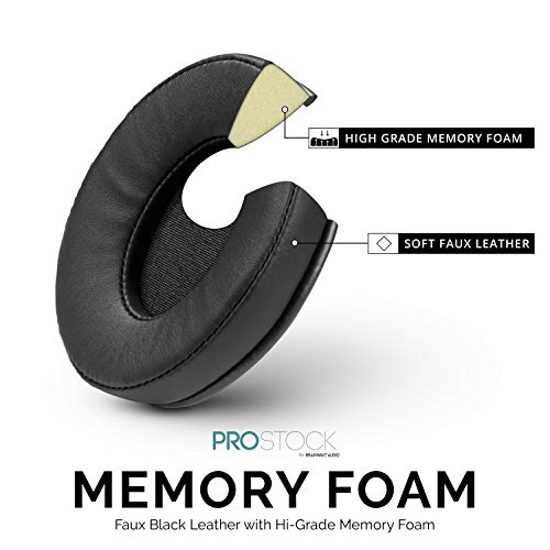 BRAINWAVZ ProStock ATH M50X Upgraded Earpads, Improves Comfort & Style Without Changing The Sound - Ear Pad Designed for ATH-M50X M50BTX M20X M30X M40X Headphones, Vegan Leather (Black)