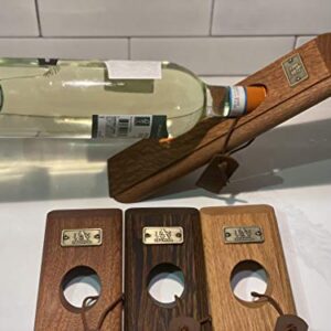 A&E Millwork LTD Mahogany Edge Grain Self-Balancing Wine Bottle Holder, Bottle Opener