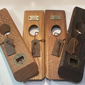 A&E Millwork LTD Mahogany Edge Grain Self-Balancing Wine Bottle Holder, Bottle Opener