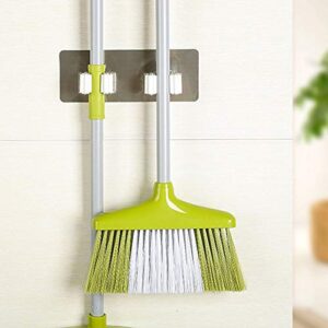 Midress Mop and Broom Holder Wall Mounted Mop Organizer Holder Broom Mop Holder Brush Broom Hanger Storage Rack Kitchen Tool Hanger with 2 Racks (Multi-Colored)