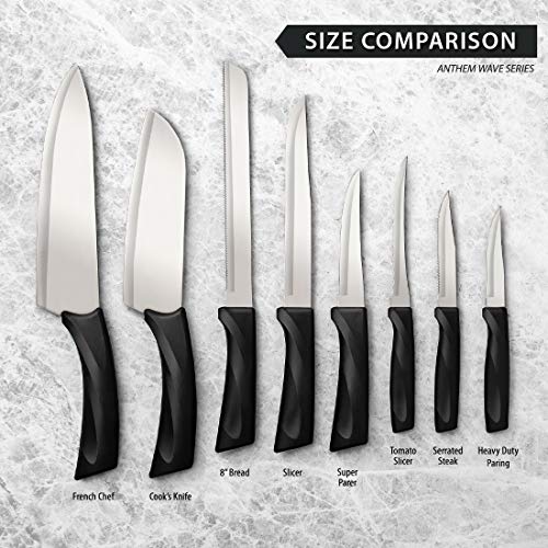 Rada Cutlery Anthem Series Super Parer Paring Knife Stainless Steel Blade with Ergonomic Black Resin Handle, 9 Inches